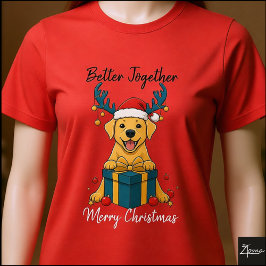 Camiseta Christmas Yellow Labrador Gift Graphic Reindeer