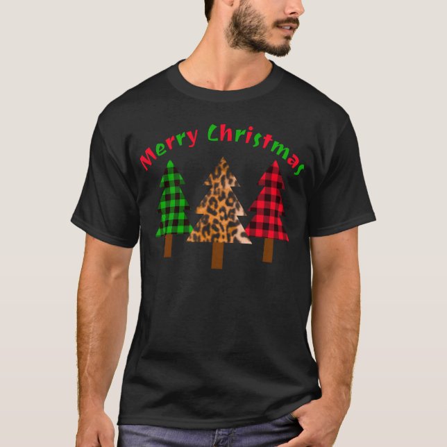 Camiseta Christmasree Felry Xadrez de Natal Alegria de Nata (Frente)