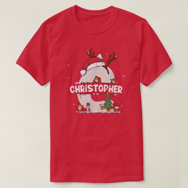 Camiseta Christopher Christmas tee w Christopher Name for f (Frente do Design)