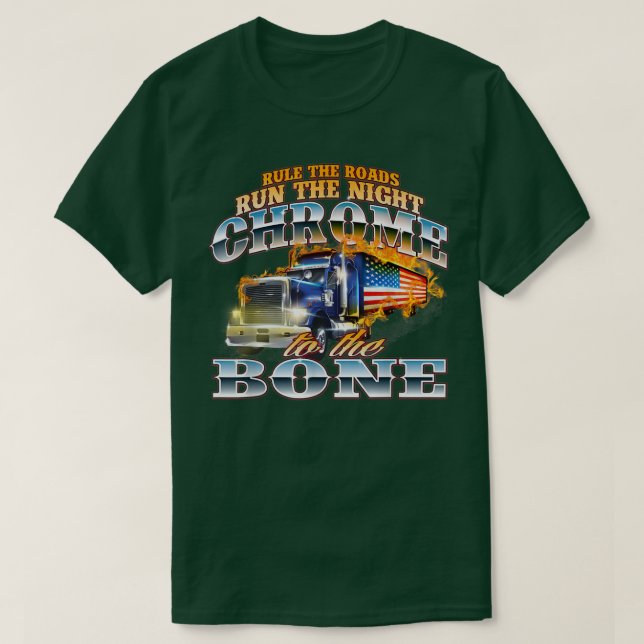 Camiseta Chrome Para O Caminhão-Caminhão BoneSemi (Frente do Design)