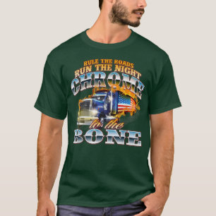 Camiseta Chrome Para O Caminhão-Caminhão BoneSemi