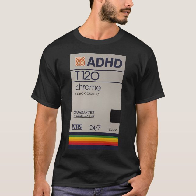 Camiseta Chrome Vhs Adhd Vibes (Frente)
