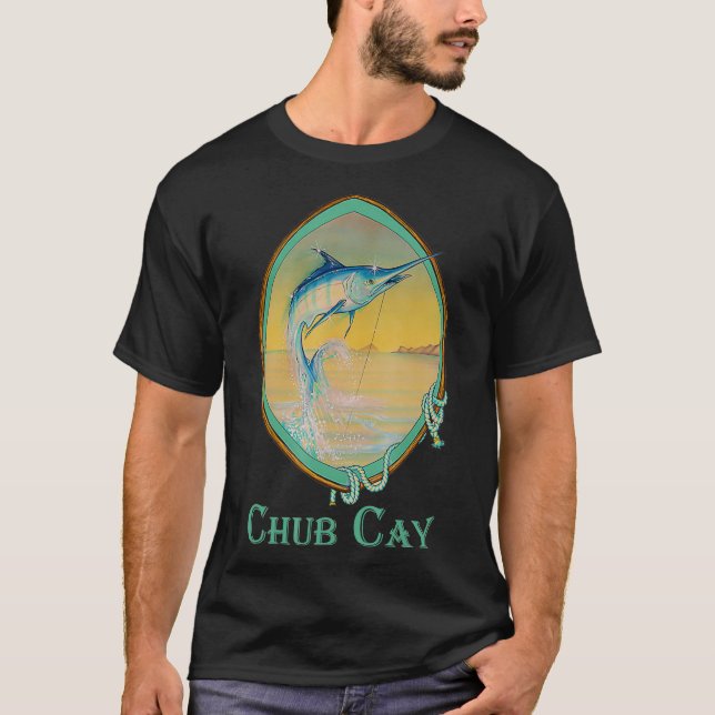 Camiseta Chub Cay Blue Marlin Pescadores de férias Trip (Frente)