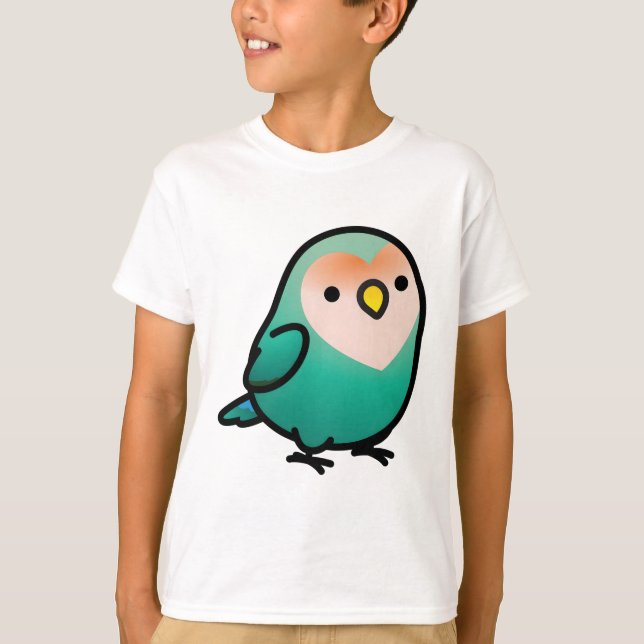 Camiseta Chubby Blue Peach-face Lovebird (Frente)