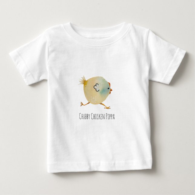 Camiseta Chubby Chicken, colorfull, whimsical, illustration (Frente)