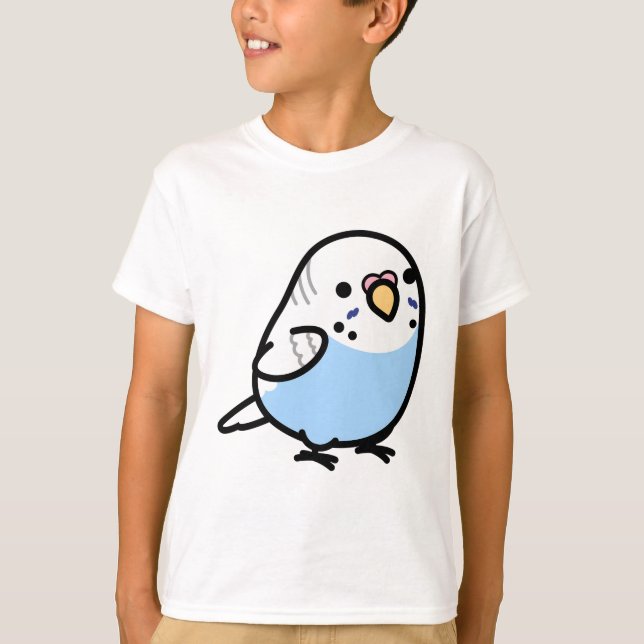 Camiseta Chubby Cinza Wing Blue Budget (Frente)