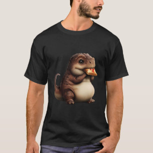 Camiseta Chubby Dino Pizza Lover Adorável Gordura Dinossaur