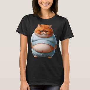 Camiseta Chubby Orange Cat Engraçada Gato Gordo Gato Gato G