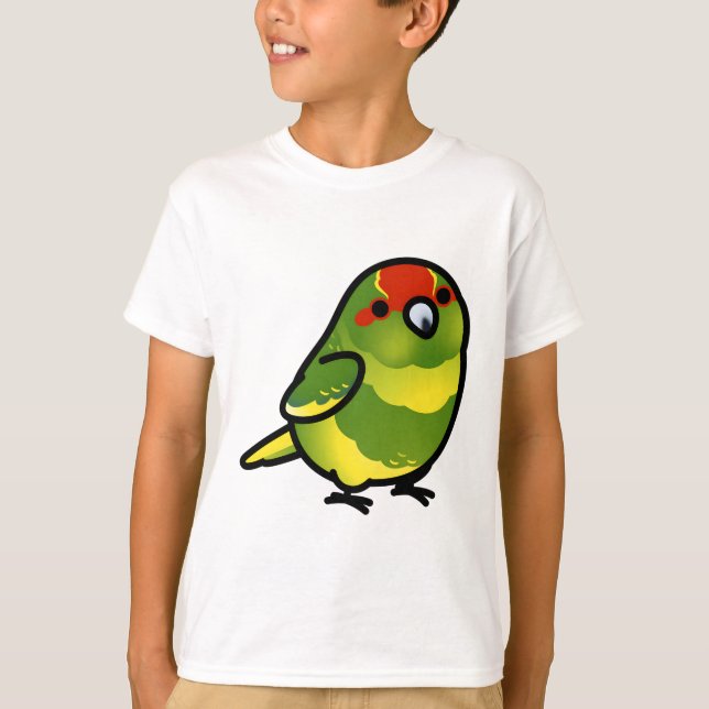 Camiseta Chubby Pied Yellow e Green Kakariki (Frente)