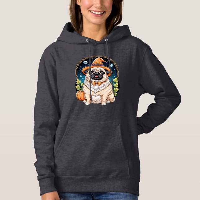 Camiseta "Chubby Pug in Witat Halloween Art Series (Frente)