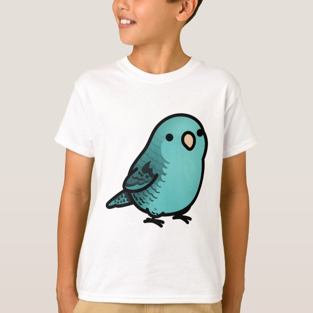 Camiseta Chubby Turquoise Parakeet Barred Lineolado (Frente)