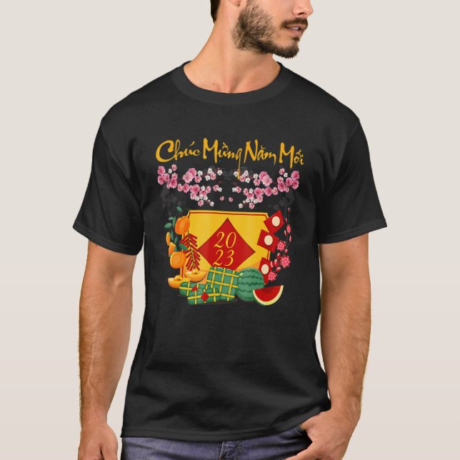 Camiseta Chuc Mung Nam Moi 2023 Lunar Vietnamita Novo Ano B (Frente)
