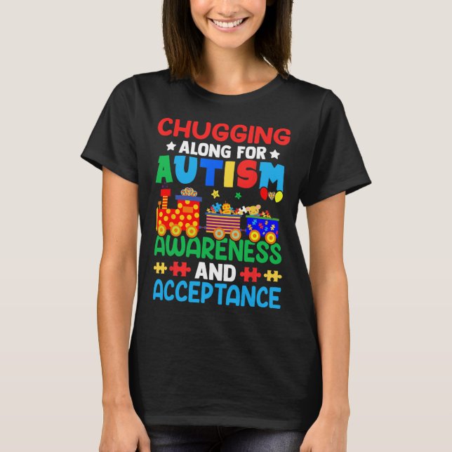 Camiseta Chugging Along For Autism Day  (Frente)