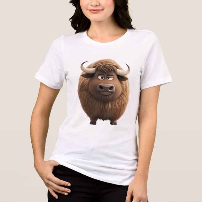 Camiseta Chunky Cool Round Bull Tee | Cute Zodiac Ox Graphi (Frente)