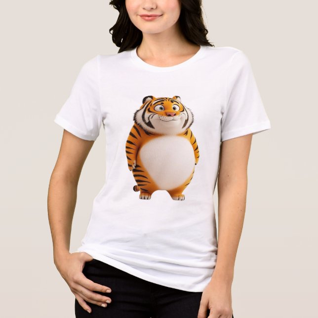 Camiseta Chunky Orange Tiger Tee | Cute Round Zodiac Tiger  (Frente)