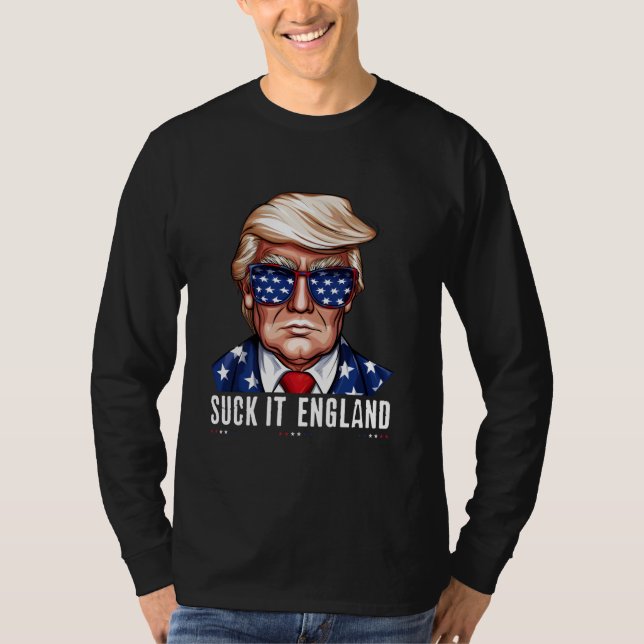 Camiseta Chupa a Inglaterra Engraçado 4 de julho (Frente)