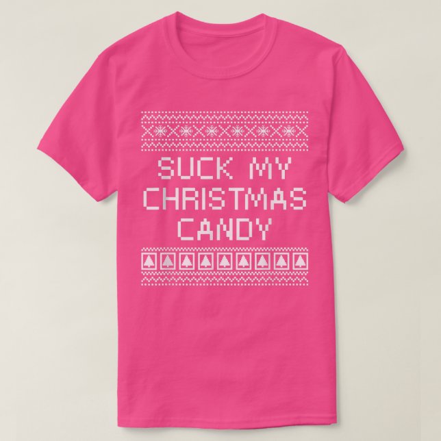 Camiseta Chupa meus Casais de Natal amantes de humor adulto (Frente do Design)