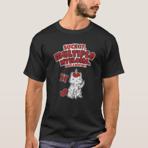 Camiseta Chupa Mieloma Múltiplo Unicórnio Gato Borboleta