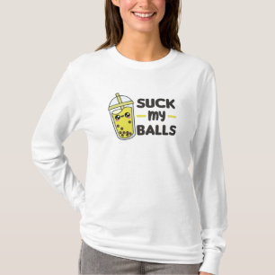 Camiseta Chupa minhas bolas - Chá Kawaii Boba Tea Love