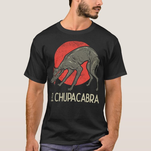 Camiseta Chupacabra, Cryptid, Criptozoologia, Chupacab Engr (Frente)