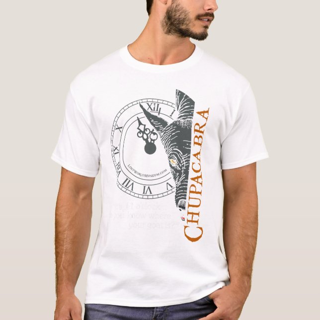 Camiseta Chupacabra - tshirt preto essencial da véspera (Frente)