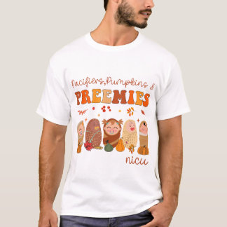 Camiseta Chupetas Abóboras Prematuros Halloween Enfermeira 