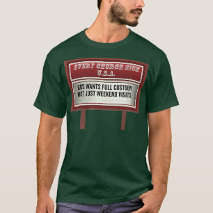 Camiseta Church Billboard Sinaliza Ditos Cristãos Engraça