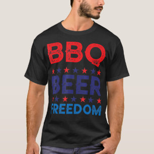 Camiseta CHURRASCO Beer Freedom Funny America Partido 4º de