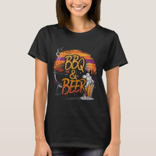 Camiseta CHURRASCO&Cerveja vintage verão para homens