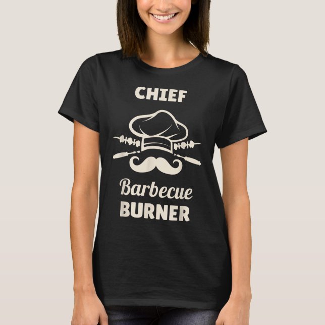 Camiseta Churrasco Chefe Burner Funny Griling Mestre Churra (Frente)