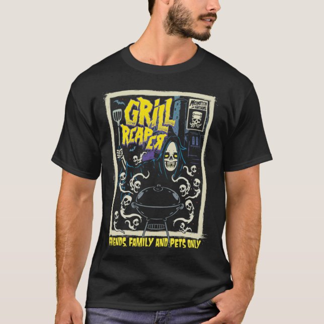 Camiseta Churrasco de arte horrorosa Grill Chef Psicobilly  (Frente)