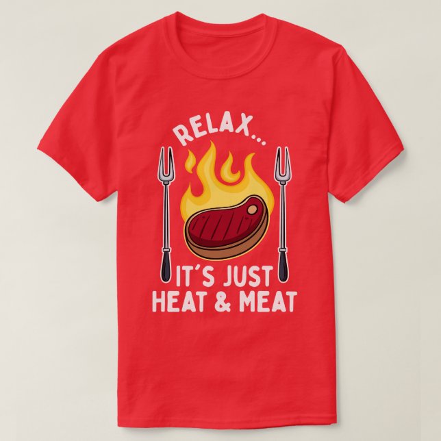 Camiseta CHURRASCO É Apenas Carne Aquecida 1 (Frente do Design)