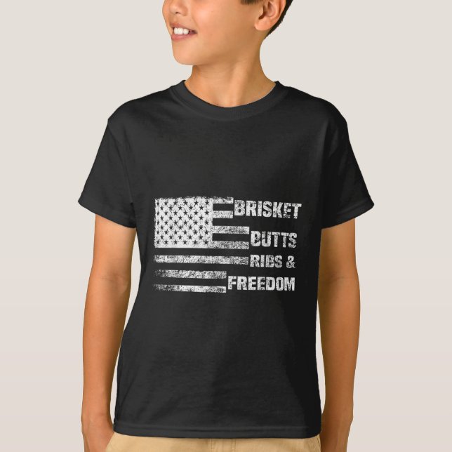 Camiseta Churrasco Engraçado, Bumbuns De Bolsa E Liberdade, (Frente)
