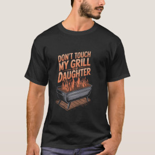 Camiseta Churrasco Engraçado Não Toque No Meu Grill Ou Na M