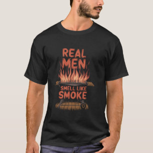 Camiseta Churrasco engraçado Real Homens Cheiram Como Fumaç