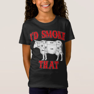Camiseta CHURRASCO Id Fumar O CHURRASCO De Vaca Em Grillmas