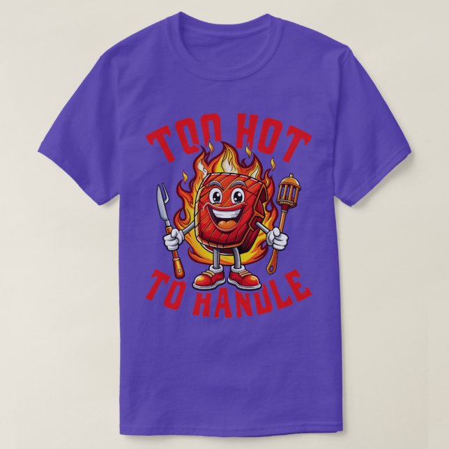 Camiseta churrasco muito quente para manipular (Frente do Design)