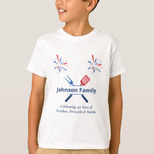 Camiseta Churrasco Patriótico do Dia 4 de Julho América 250
