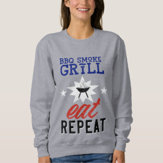 Camiseta CHURRASCO Smoke Grill EAT REPEAT Vintage Rustic