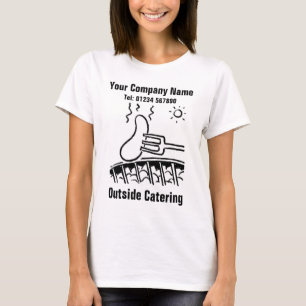 Camiseta CHURRASCOS, Cães Quentes e Negócios Exteriores.