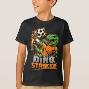 Camiseta Chutador de Futebol Dino T-rex Engraçado Esporte d