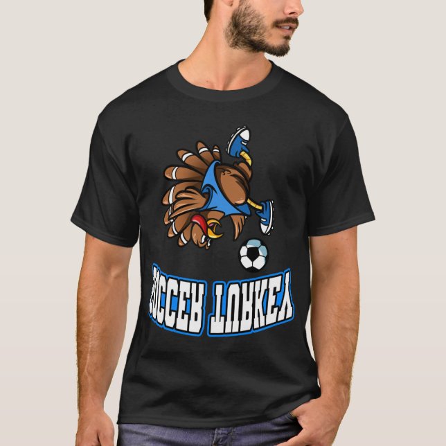 Camiseta Chutando de Bicicleta no Dia de Ação de Graças Fut (Frente)
