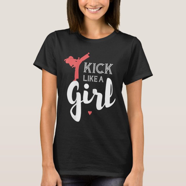 Camiseta Chute Como Uma Garota Karate Lutando Presente Espo (Frente)