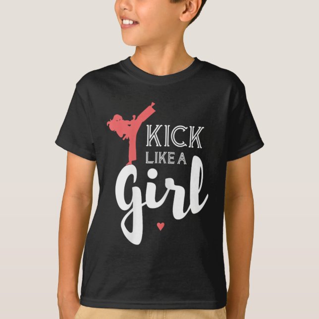 Camiseta Chute Como Uma Garota Karate Lutando Presente Espo (Frente)