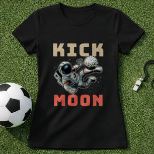 Camiseta Chute de Futebol Espacial na Lua Piada de Astronau