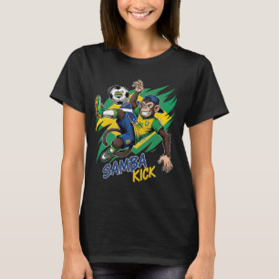 Camiseta Chute de samba - Bandeira do futebol macaco Brasil
