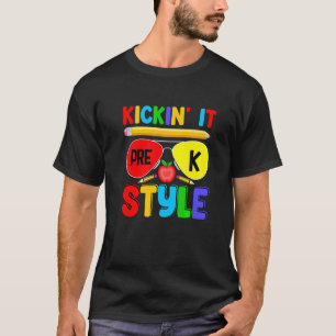Camiseta Chute o estilo Pré K de volta às crianças de profe