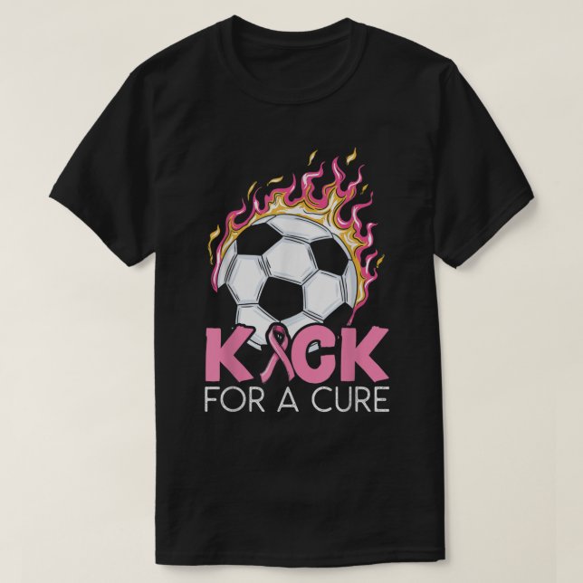 Camiseta Chute Para Um Awaren Cancer De Jogador De Futebol  (Frente do Design)