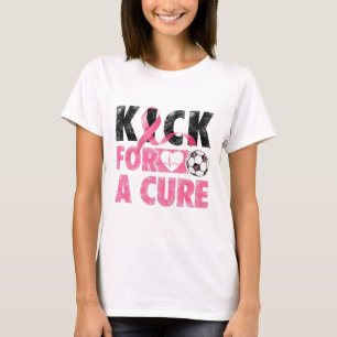 Camiseta Chute Para Um Rigbo Rosa De Consciência Do Cancer