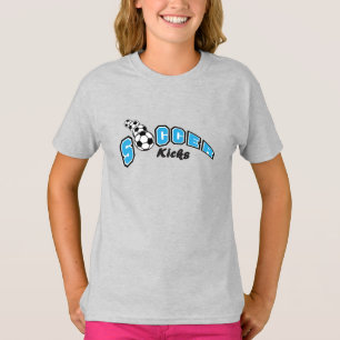 Camiseta Chutes de Futebol - Azul Bebê